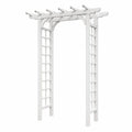 Arco de jardín de plástico blanco 210x120x45 cm para plantas trepadoras