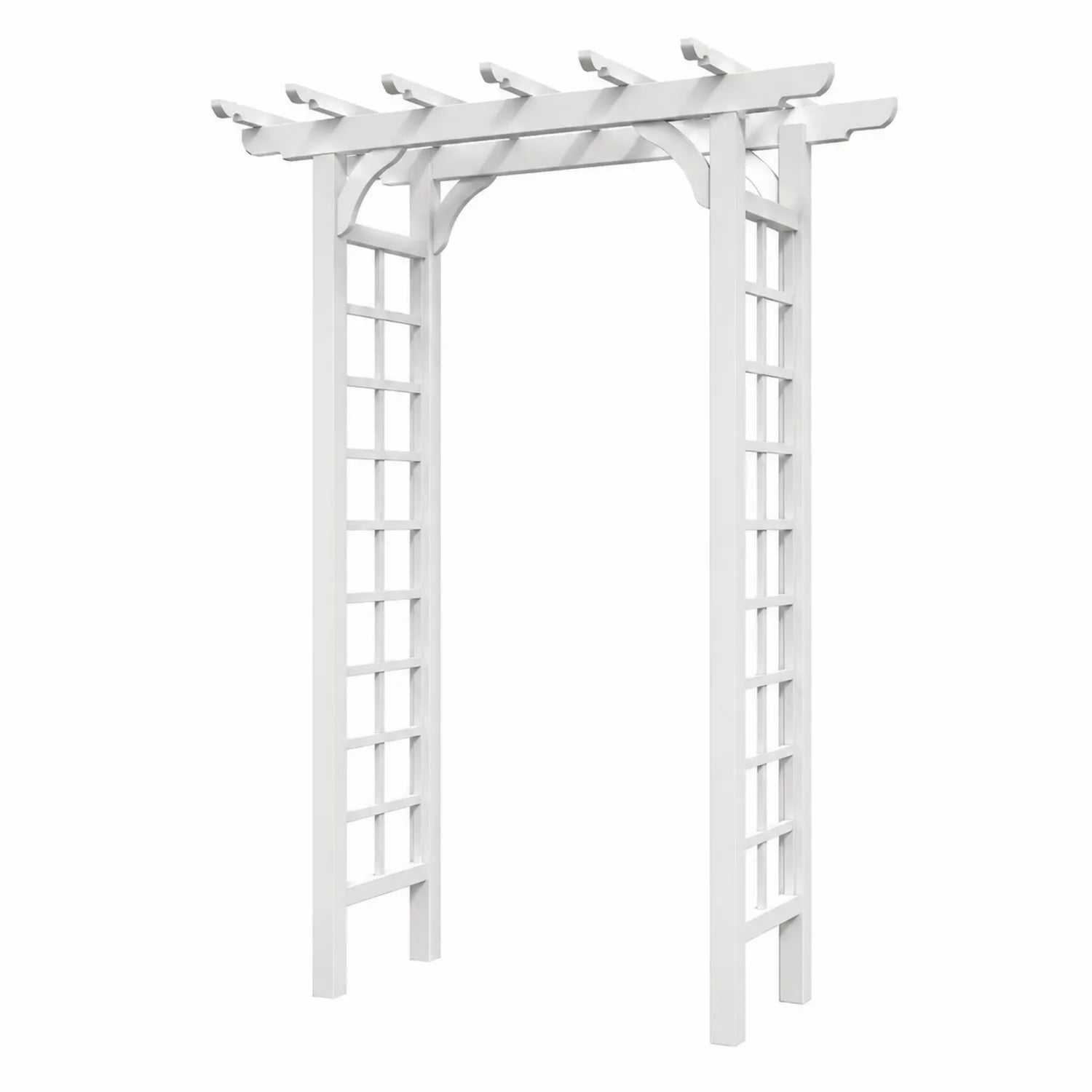 Arco de jardín de plástico blanco 210x120x45 cm para plantas trepadoras