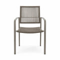 Silla de aluminio y cuerdas sintéticas Marrón 55x80x60 cm