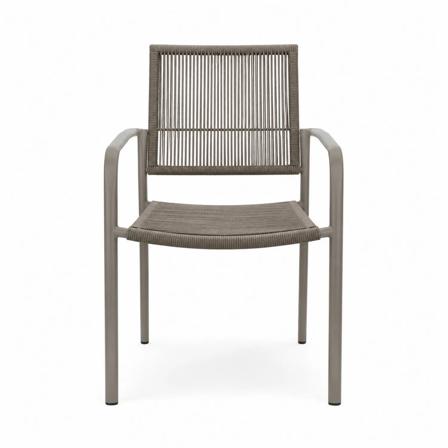 Silla de aluminio y cuerdas sintéticas Marrón 55x80x60 cm