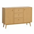 Aparador de Madera con 2 Puertas y 3 Cajones 120x40x80 cm Color Roble