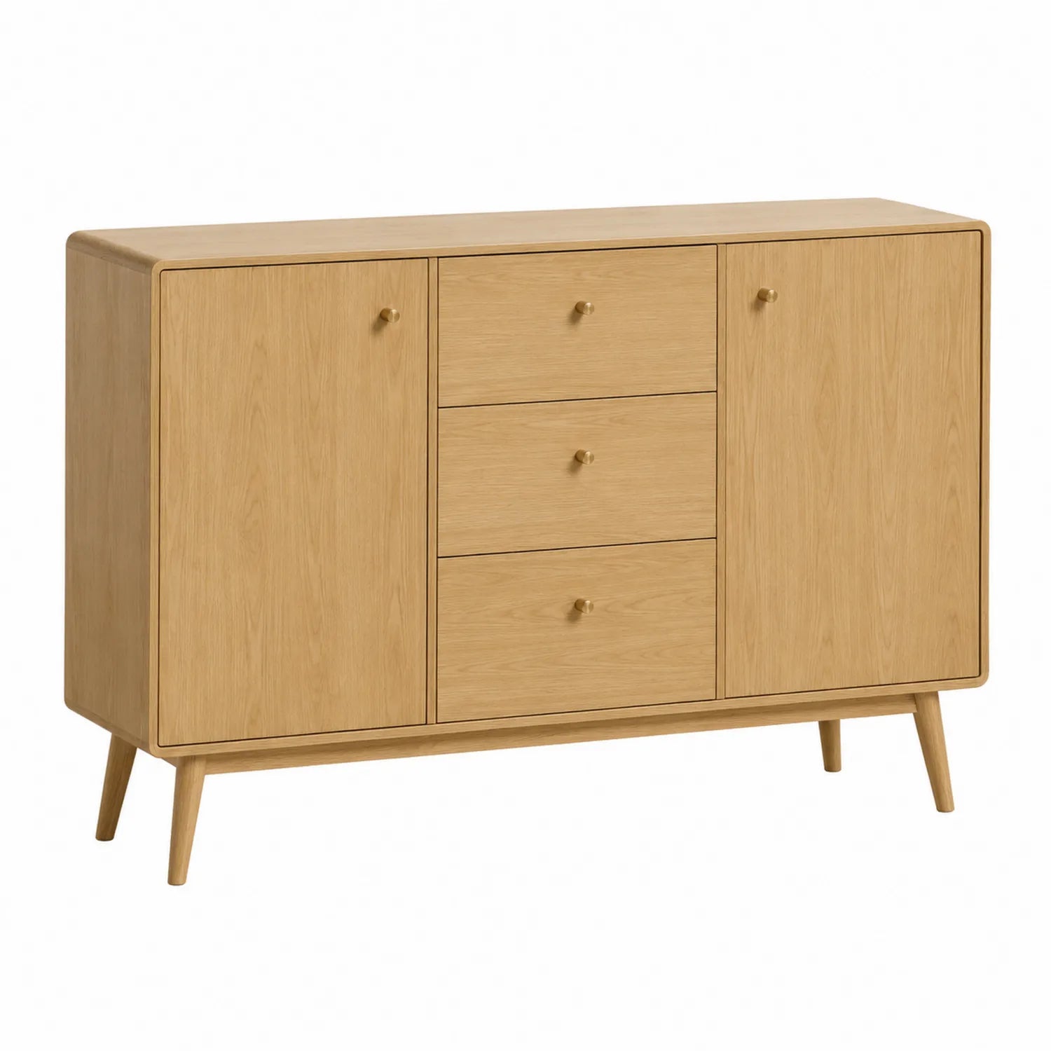 Aparador de Madera con 2 Puertas y 3 Cajones 120x40x80 cm Color Roble