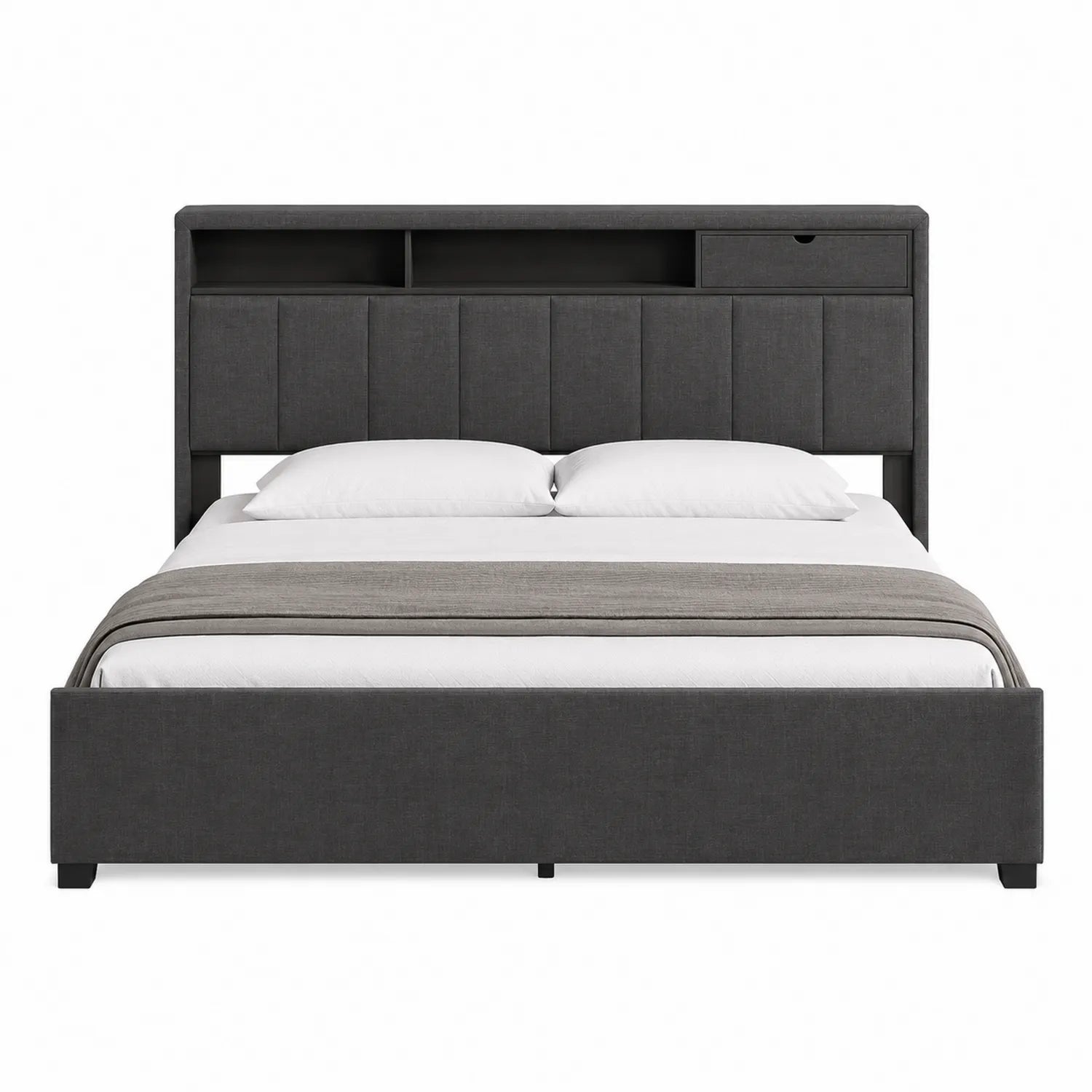 Cama de Tela con Cabecero y Almacenamiento 200x160 cm