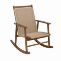 Mecedora de madera y cuerda beige