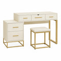 Conjunto de Escritorio y Taburete de MDF con Metal