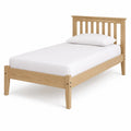 Cama individual de madera de roble color Natural