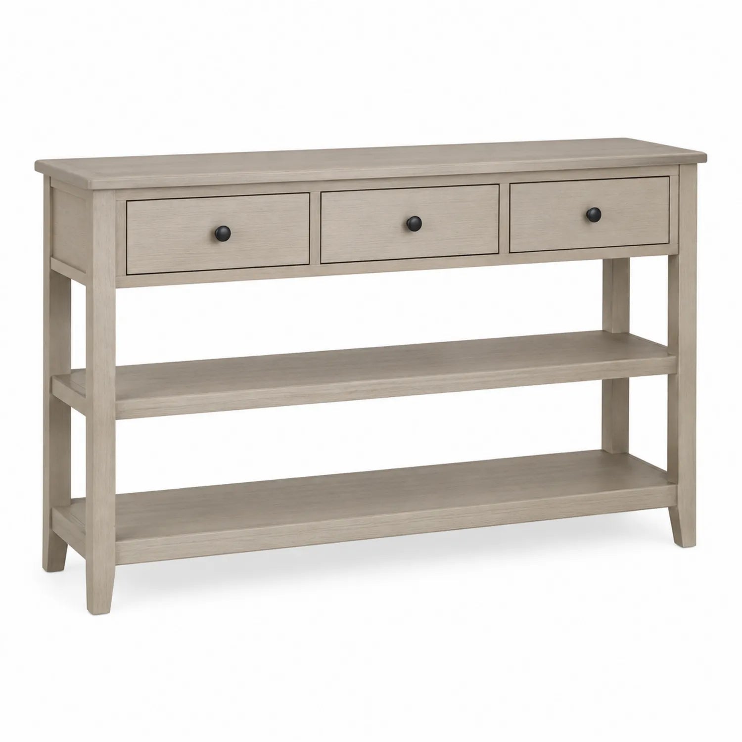 Consola de Madera de Pino con Tres Cajones y Estantes