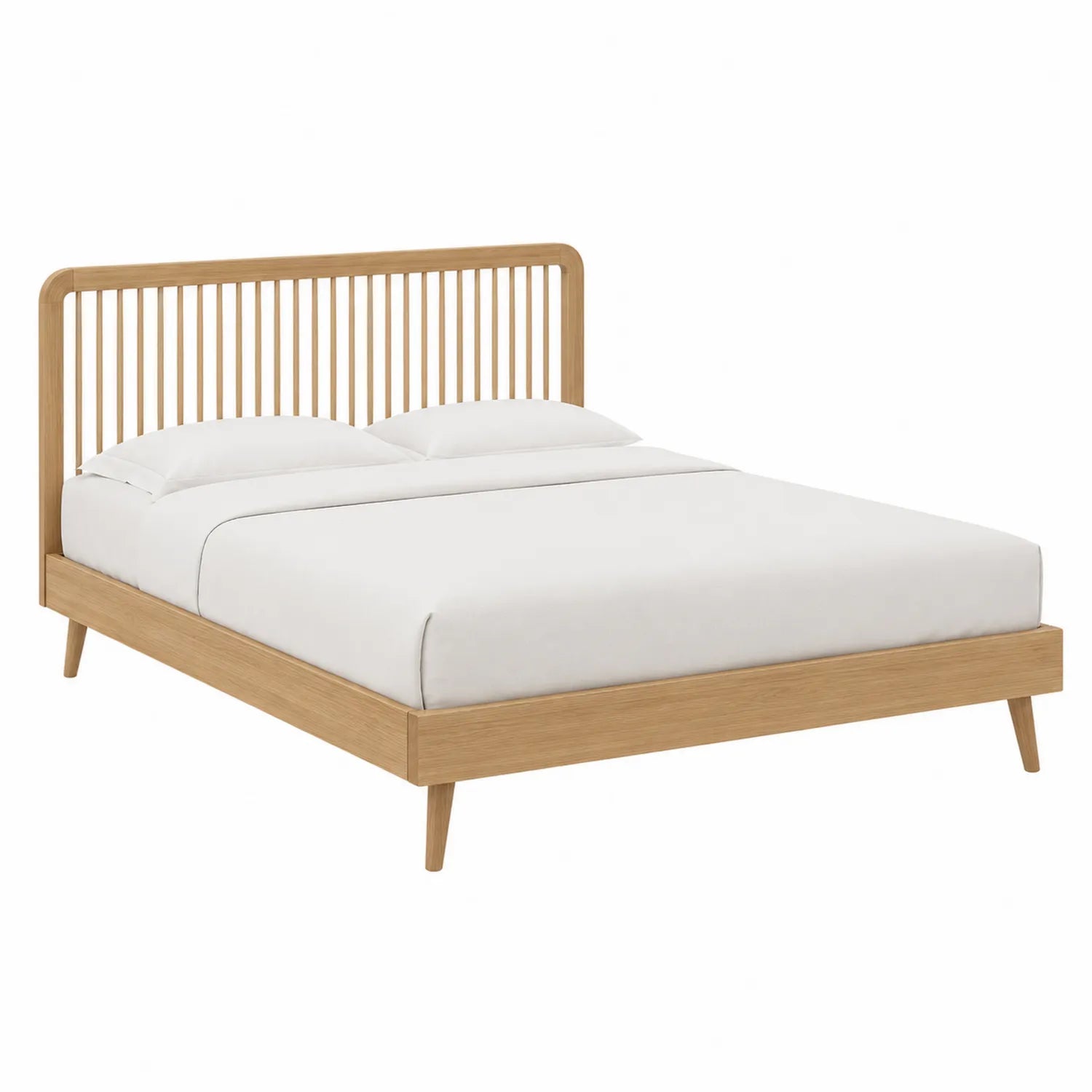 Cama de Madera Maciza con Cabecero de Barrotes 200x150 cm