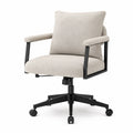 Silla de Oficina de Tela con Estructura Metálica y Ruedas