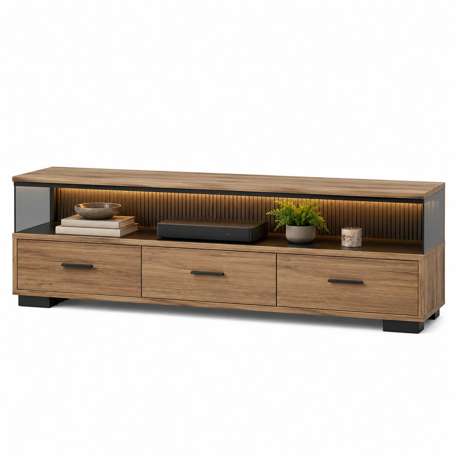 Mueble de TV de Madera con Estantes y Cajones 180x40x50 cm