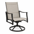 Silla giratoria de aluminio y textilene gris 65x58x97 cm
