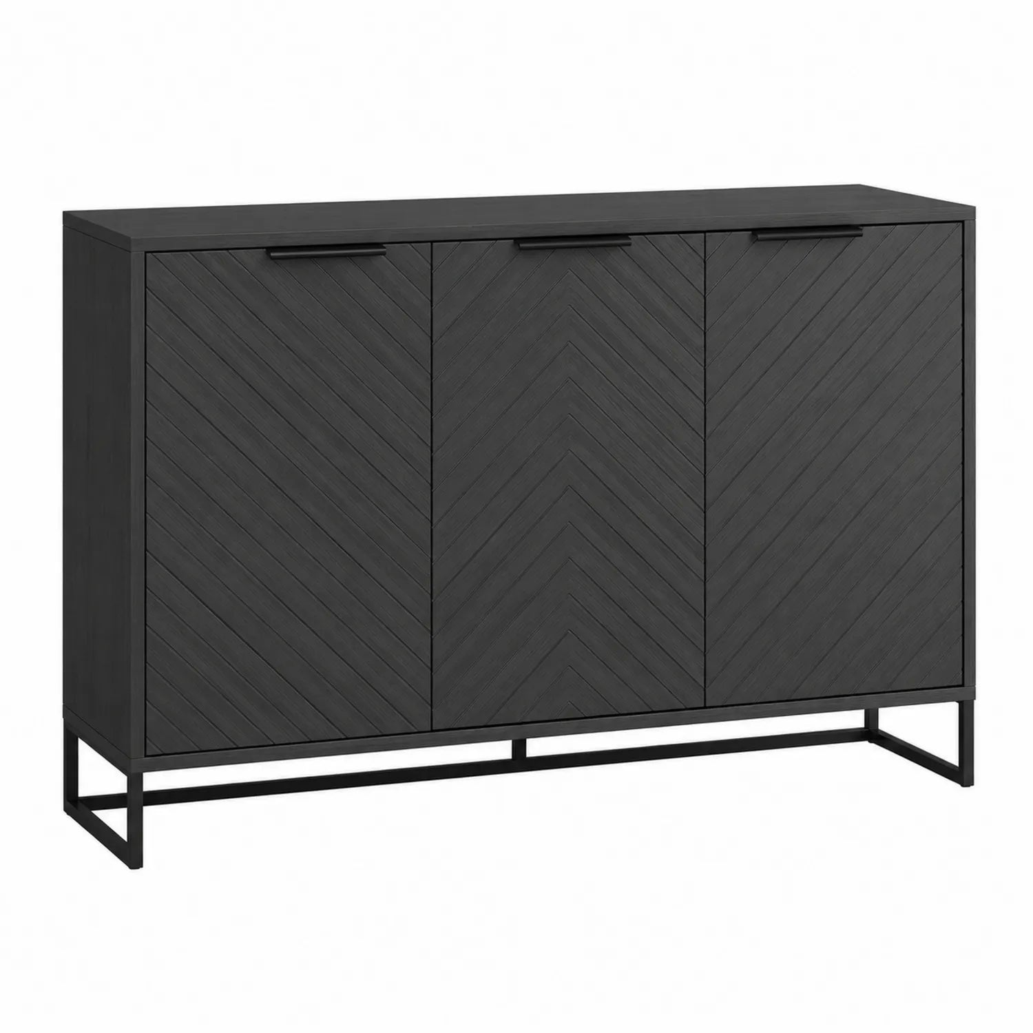 Aparador de Madera y Metal Negro 120x40x90 cm