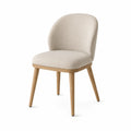 Silla de madera tapizada en beige 80cm