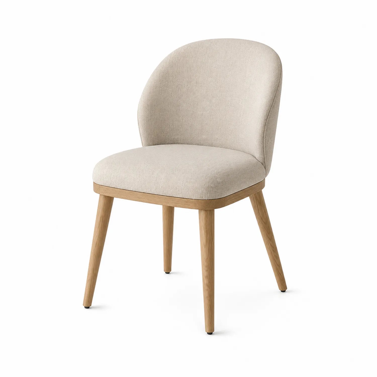Silla de madera tapizada en beige 80cm