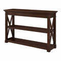 Consola de Madera Maciza Marrón con Estantes