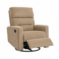 Silla reclinable de pana beige con base giratoria