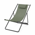 Silla de Exterior Plegable de Acero y Tela Verde