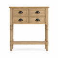 Mesa consola de madera con cajones y estante