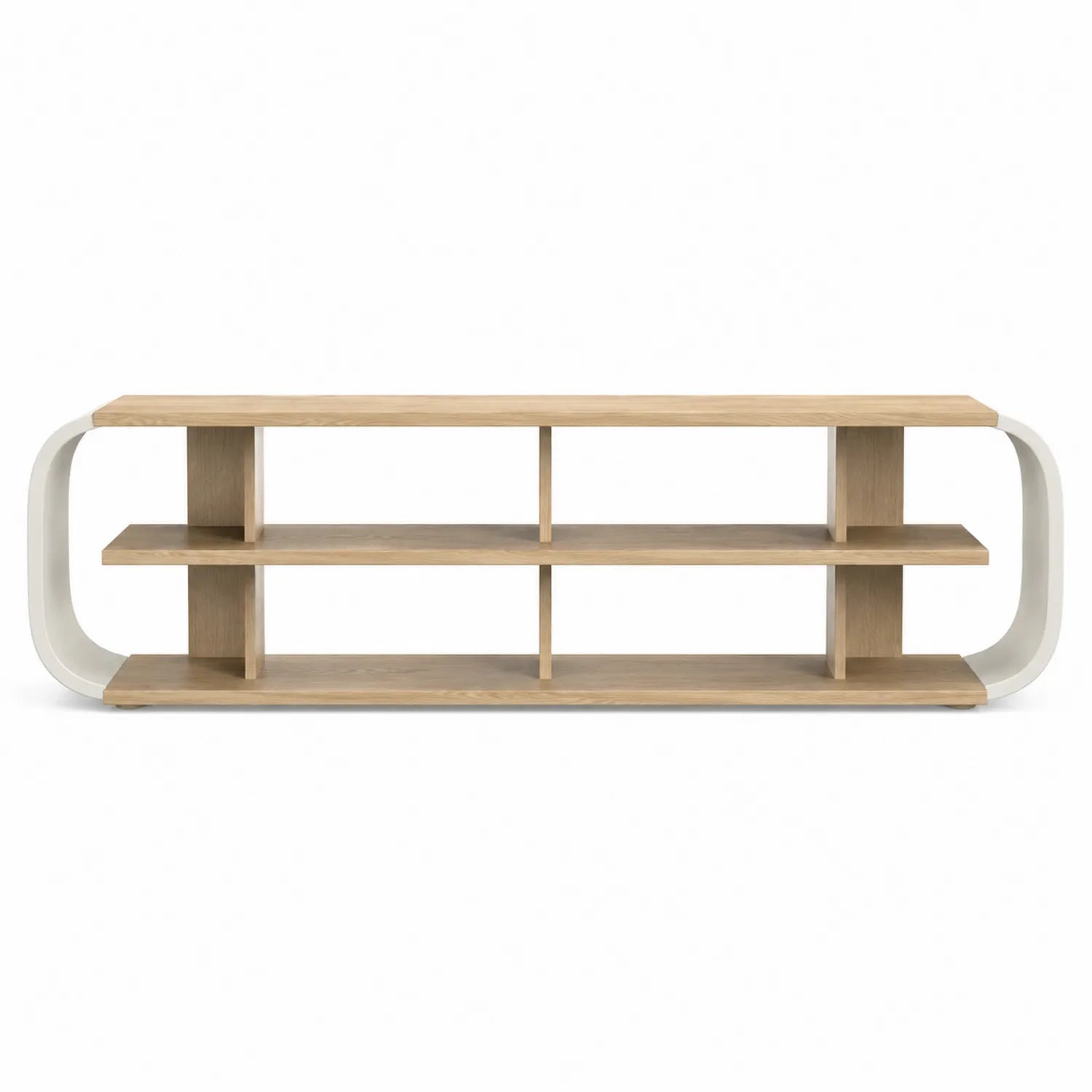 Mueble para TV de MDF y metal color Natural y Blanco 180cm