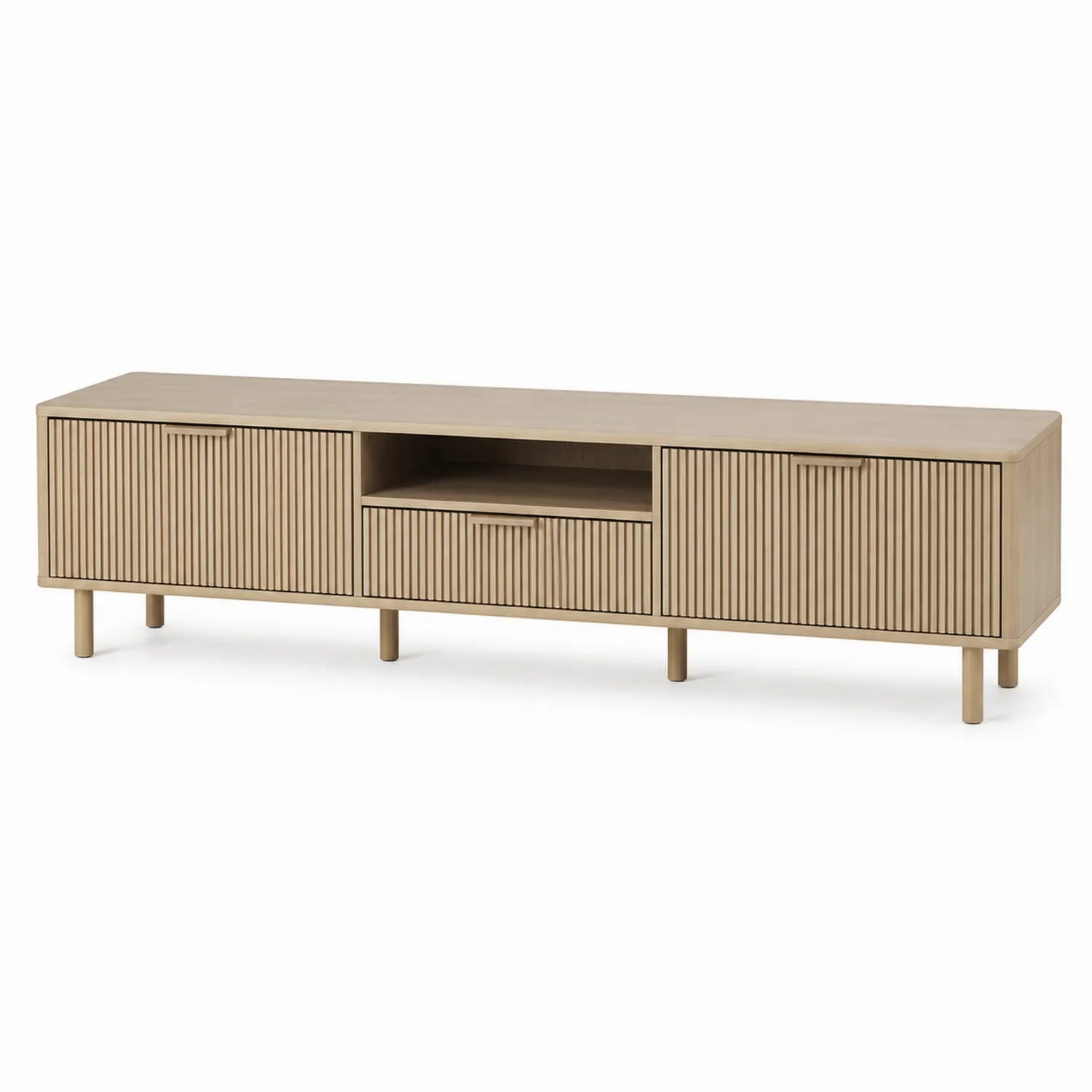 Mueble para TV de madera de roble color Beige 180x40x50 cm