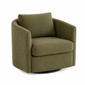 Sillón giratorio de tela de poliéster verde oliva 75x80x75 cm