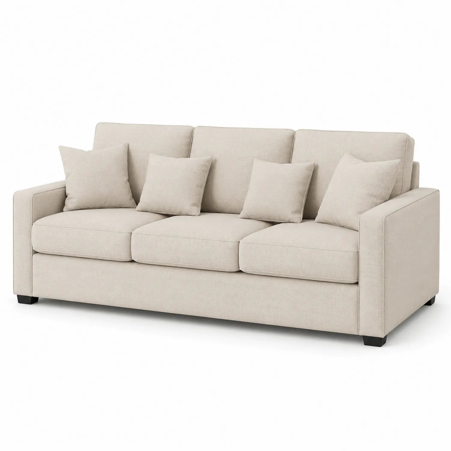 Sofá de tres plazas de tela Beige 230x95x85 cm